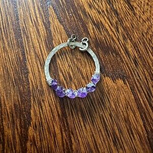 Amethyst Wire Wrapped Silver Pendant